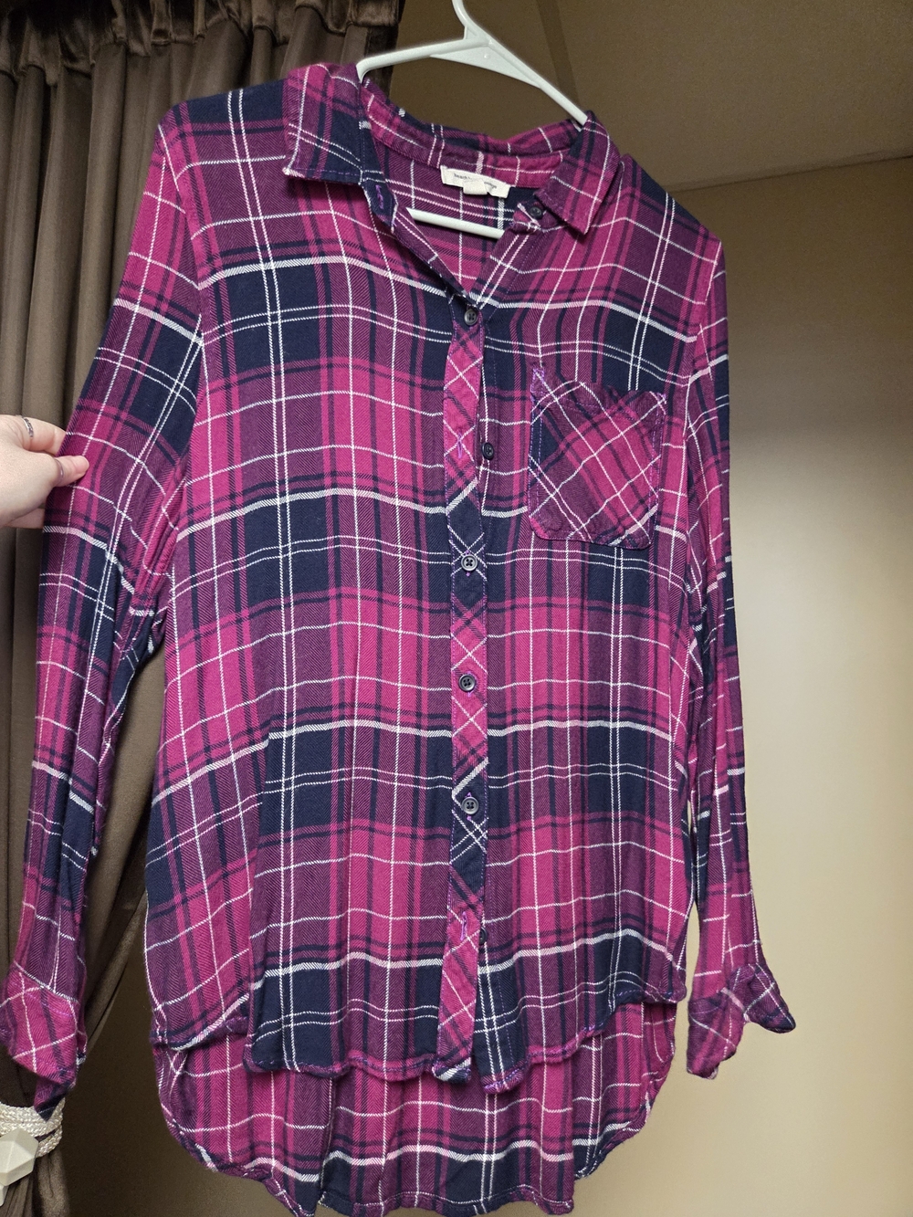 Purple and Navy Plaid Shirt